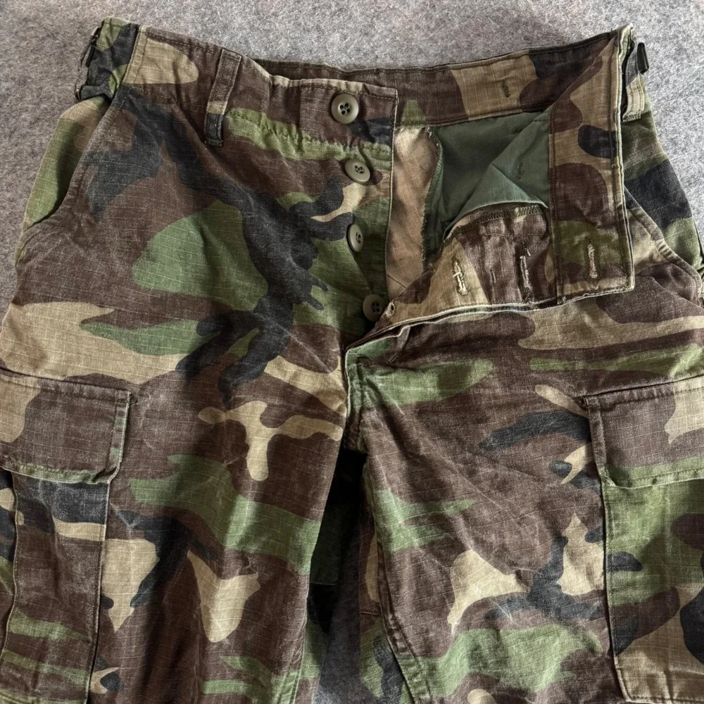 Tru-Spec Small Reg 28x29.5 Green Woodland Camo Ripstop BDU Mens Cargo Pants
